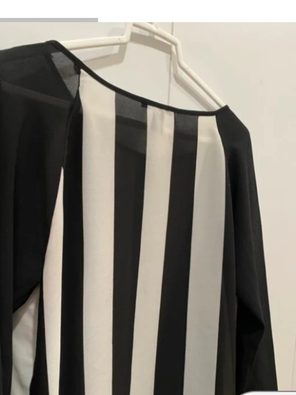 Women's Black and White Striped Blouse